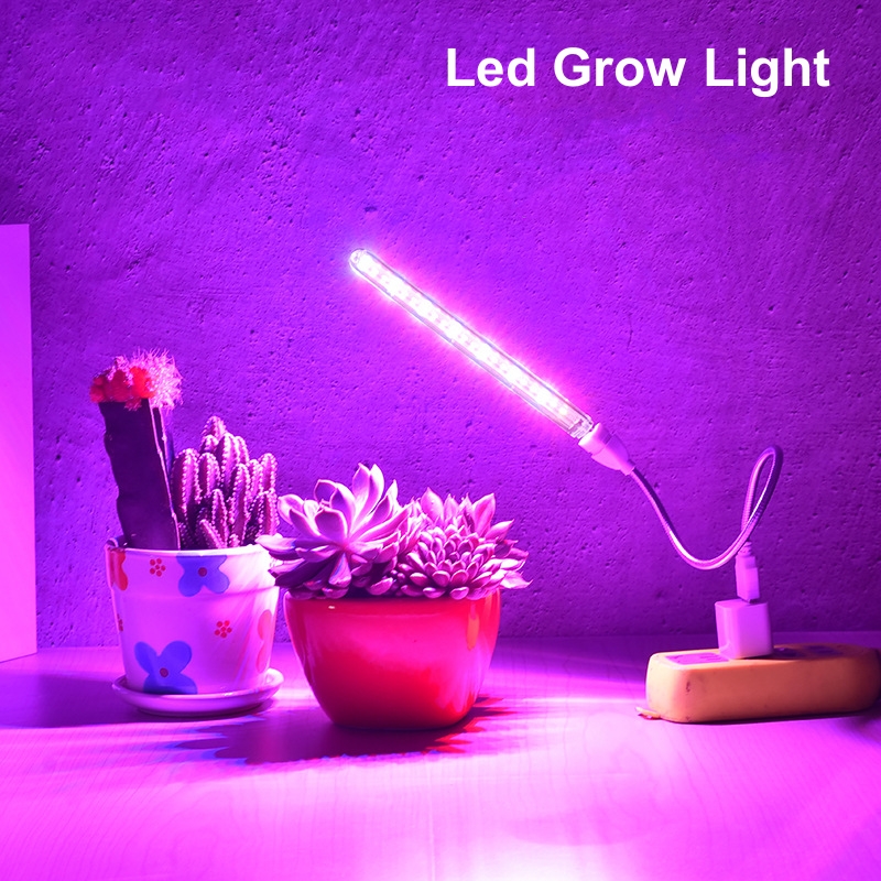 Usb 5v led cresce a luz espectro completo planta lâmpada com mangueira flexível estufa interior phyto lâmpada flor mudas luz hidropônica