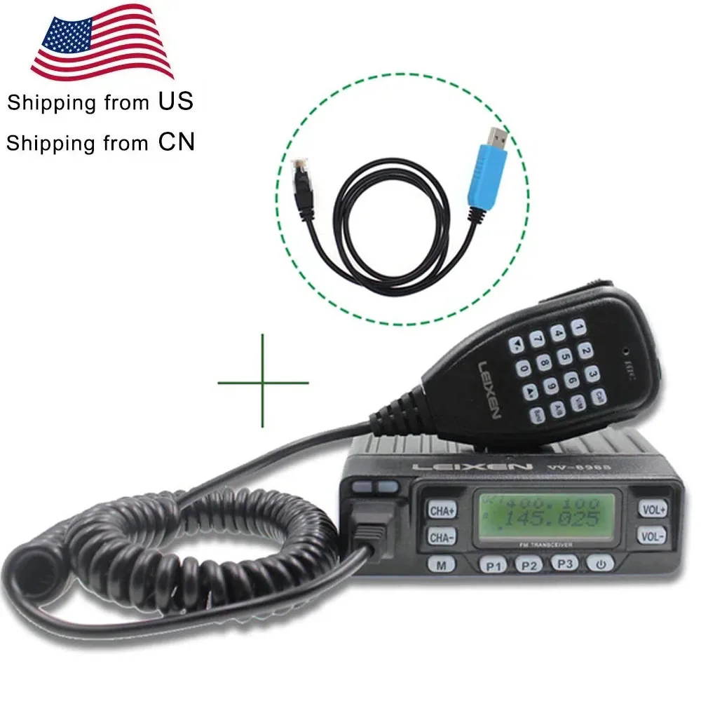 VV-898S 25W LEIXEN 2 Băng Tần 144/430MHz Di Động Transceive Nghiệp Dư VV898S Hàm Đài Phát Thanh 2 Chiều Đài Phát Thanh