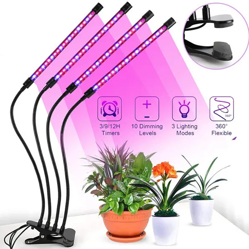 Luz LED USB de espectro completo para plantas, sistema de cultivo hidropónico de invernadero, Clip de flores regulable 9, lámpara Phyto