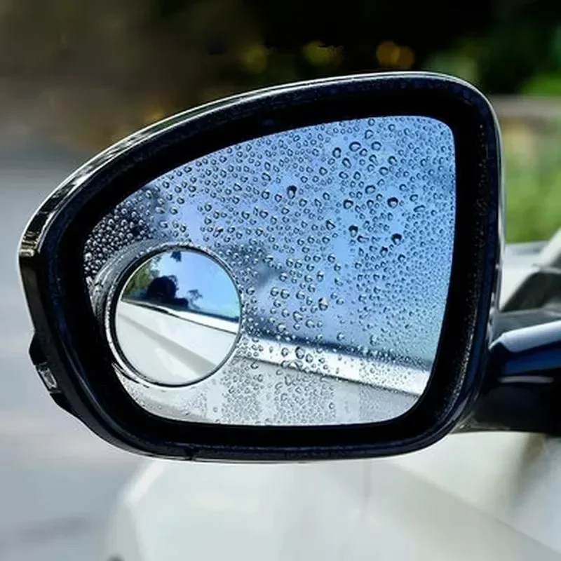 Specchietto retrovisore ausiliario con montaggio convesso da 2 pezzi, rotazione di 360 gradi, accessorio per punto cieco con cornice rotonda grandangolare