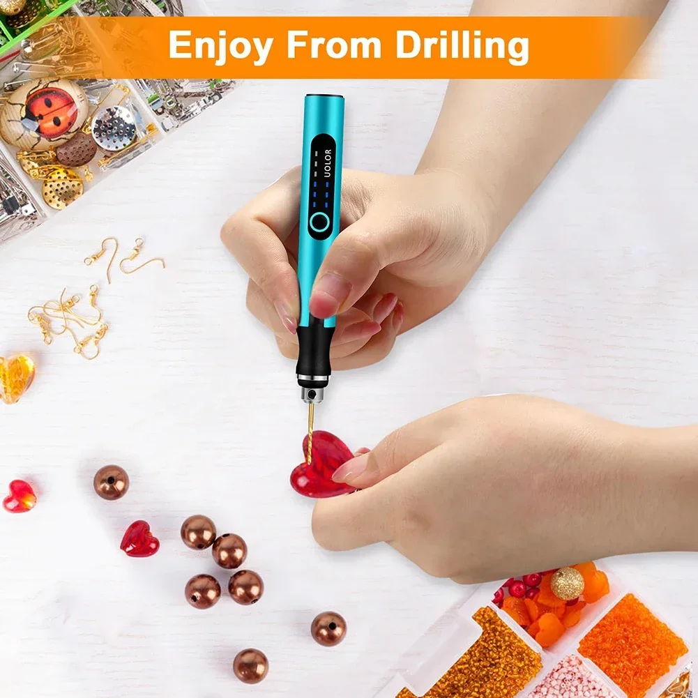 DIY Drill Bits Mini Drill Bit Set 10 Pieces Set 2.35mm Shank Diameter Efficient Drilling Gold Color High-Speed Steel