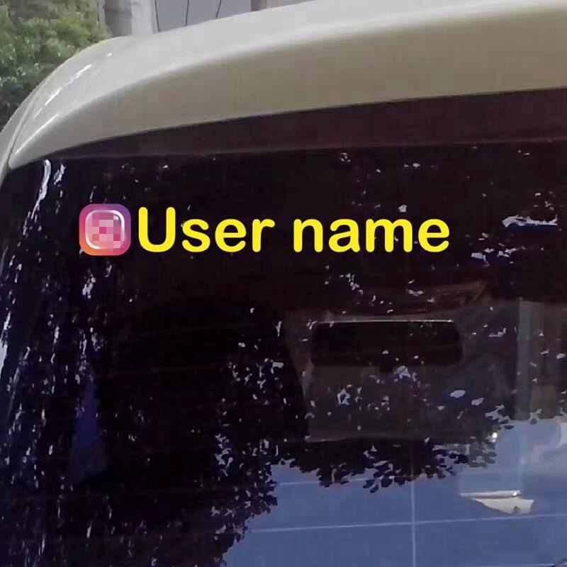 Texto personalizado personalizado para decalques adesivos de carros e motocicletas à prova d'água do Instagram Username
