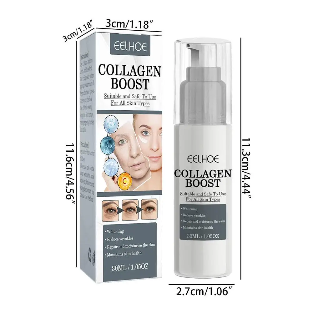 1/2/3 pçs 30ml colágeno boost firmando essência creme desvanece-se linhas finas rosto iluminando soro creme cuidados com a pele para mulher