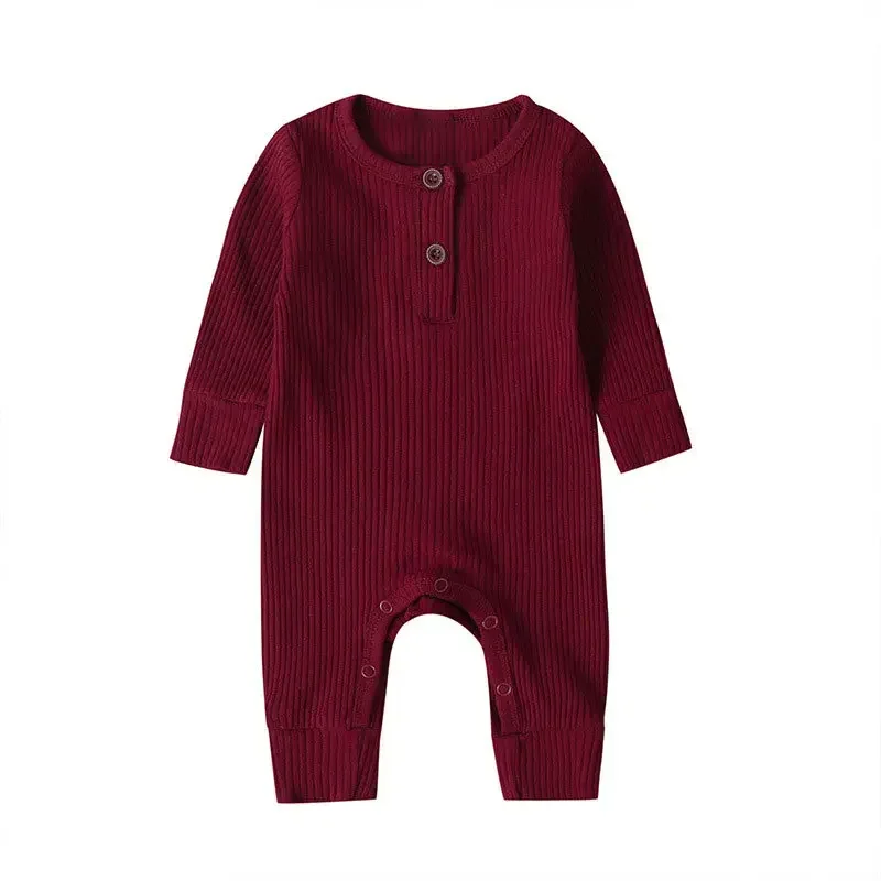 Tuta da tutina in cotone a costine a maniche lunghe per neonato primavera autunno neonato