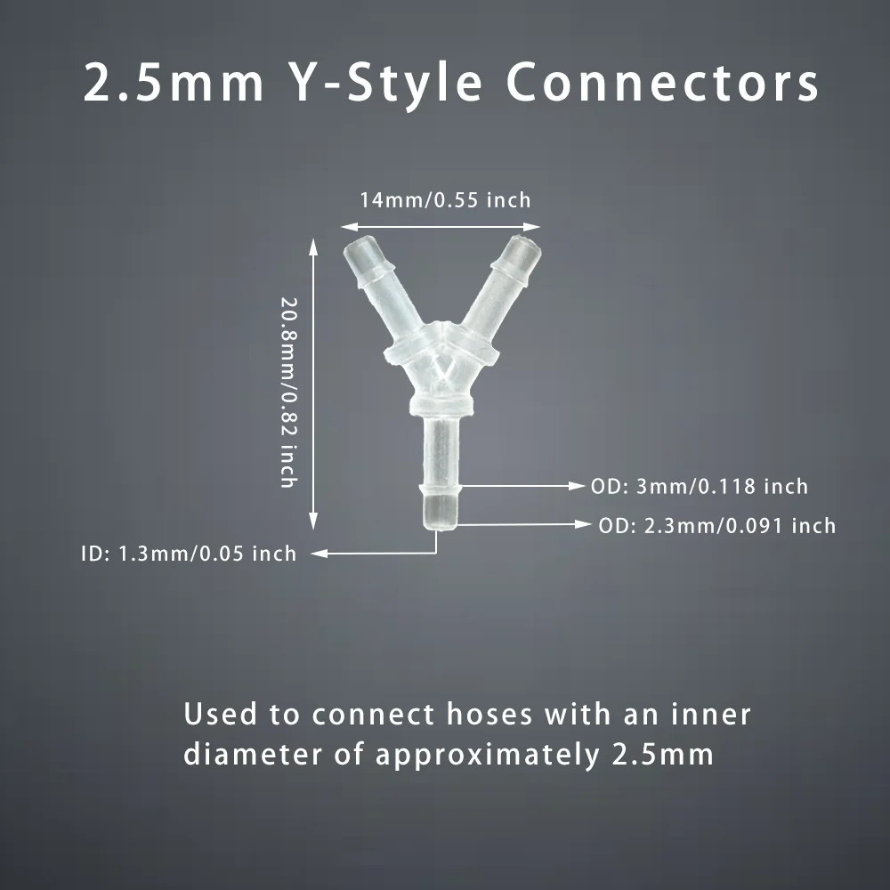 Conector de manguera de 3 vías tipo Y, conector de púas de plástico PP en forma de Y, divisor de flujo de aire y agua, bomba de acuario inodoro no tóxica, 5 uds.