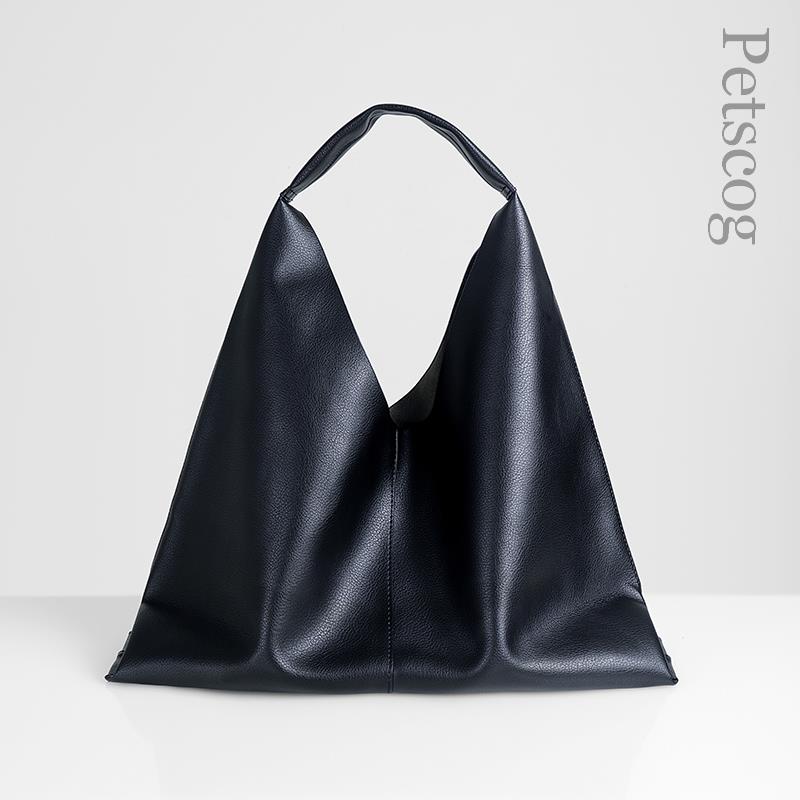 Bolsos de mano de cuero suave a la moda de lujo para mujer, bolsos de mano marrones de gran capacidad, bolso de compras, bolso de hombro informal para mujer