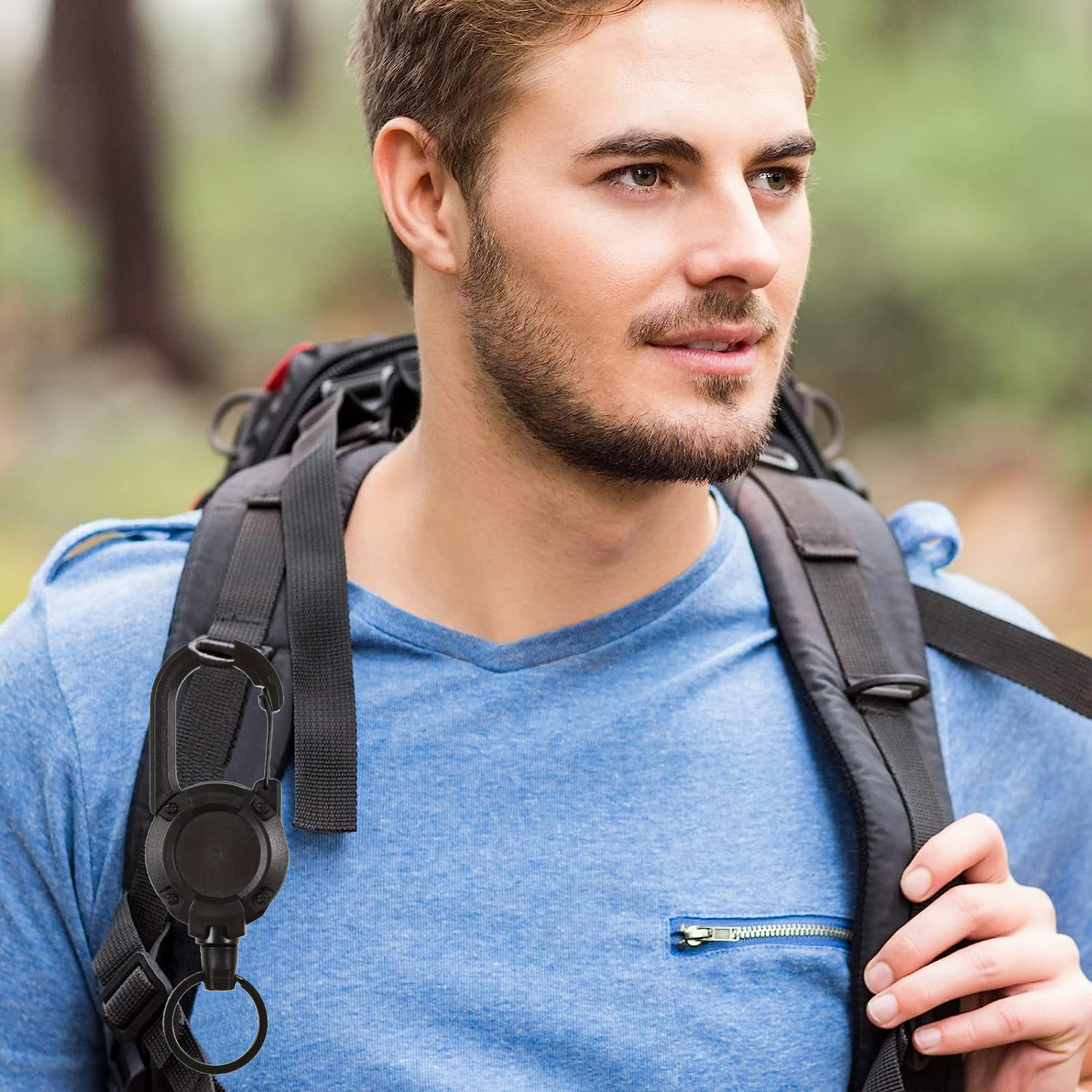 Zware Intrekbare Badge Haspel Outdoor Klimgesp Sleutelhanger Riem Tactische Id Badge Haspel Riem Stalen Intrekbaar Touw