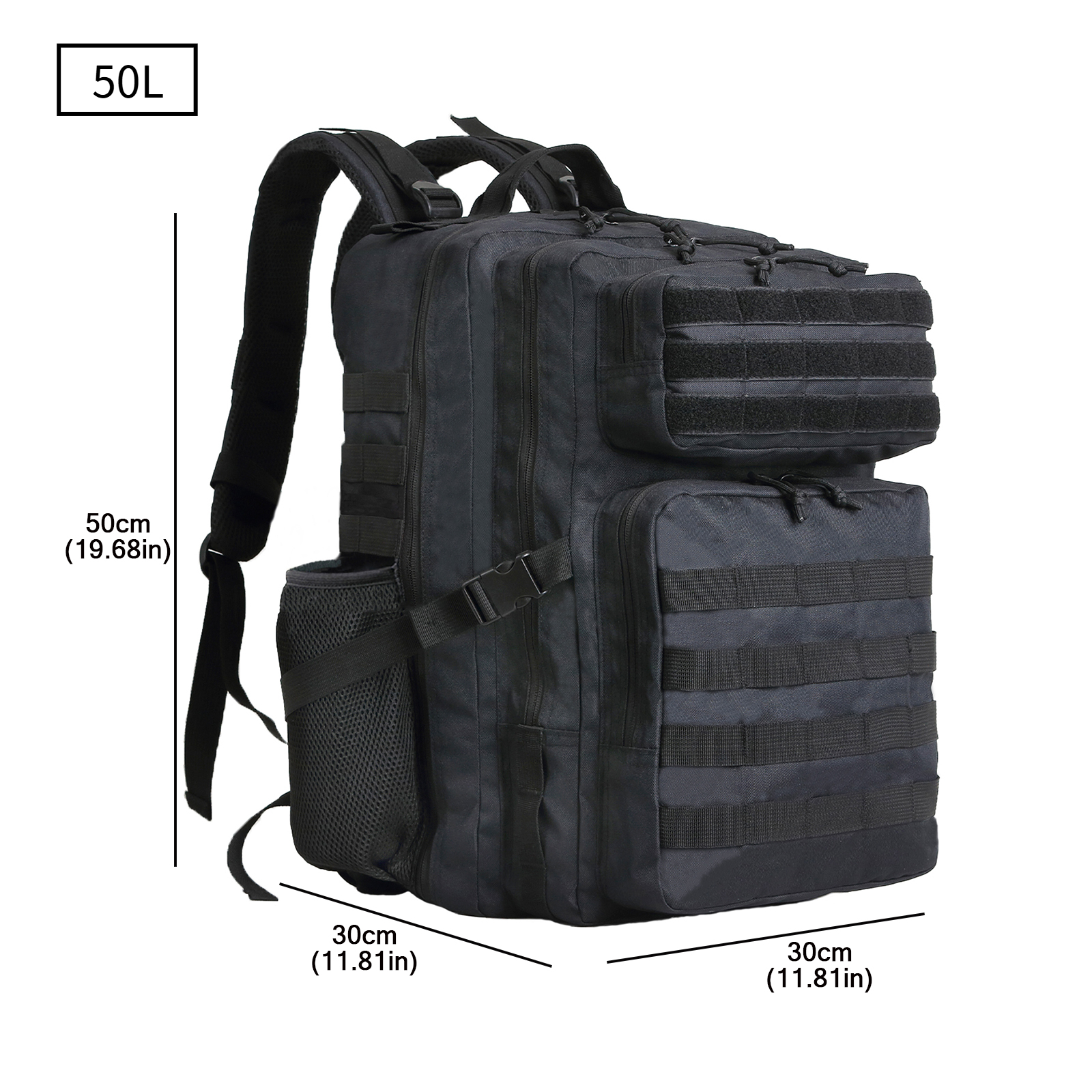 SYZM 35L/50L Taktischer Rucksack Wanderrucksack MOLLE Rucksack für Männer Frauen Outdoor Angeln Camping Tasche mit Flaschenhalter