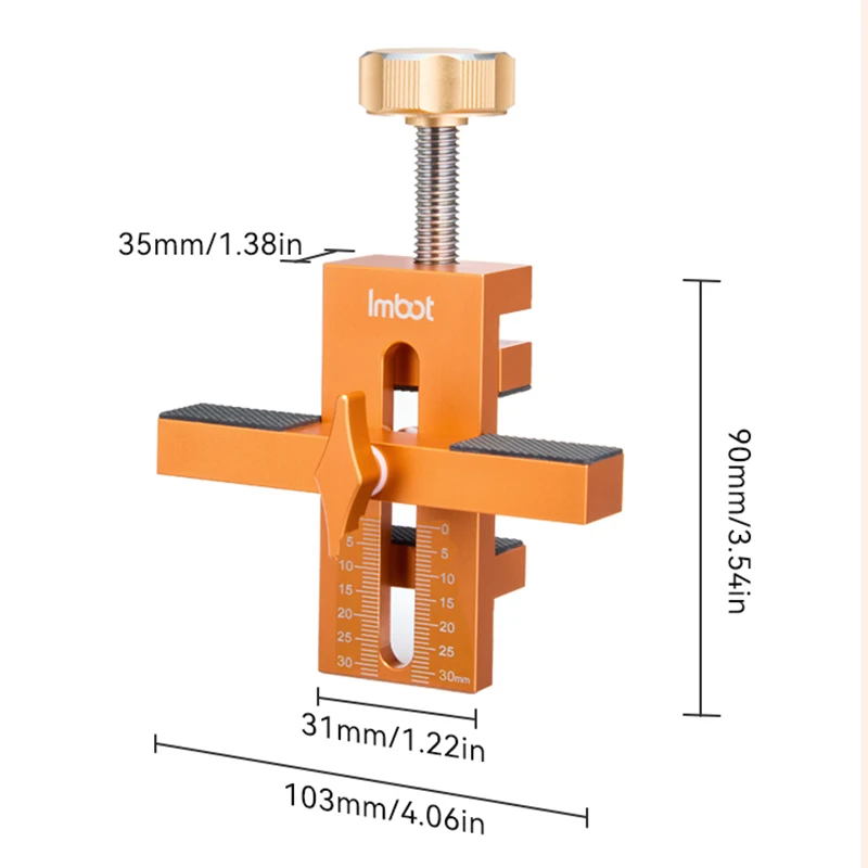Cabinet Door Mounting Jig, with Support Arm&Clamp, Aluminum Alloy Body Tool for Installing Cabinets with Face Frame or Frameless