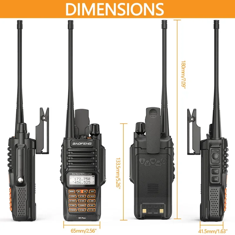 Baofeng UV-9R Plus 10W IP68 Waterproof Dual Band 136-174/400-520MHz Ham Radio BF-UV9R Walkie Talkie 10KM Range UV 9R Plus