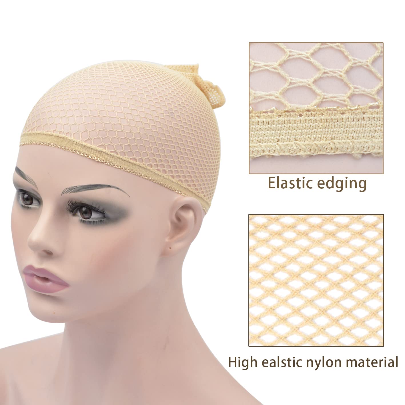 Mesh Wig Cap Nylon Hair Net New Stretchable Elastic Hairnets Fashion Mesh Weaving Wig Caps for Women Making Wig
