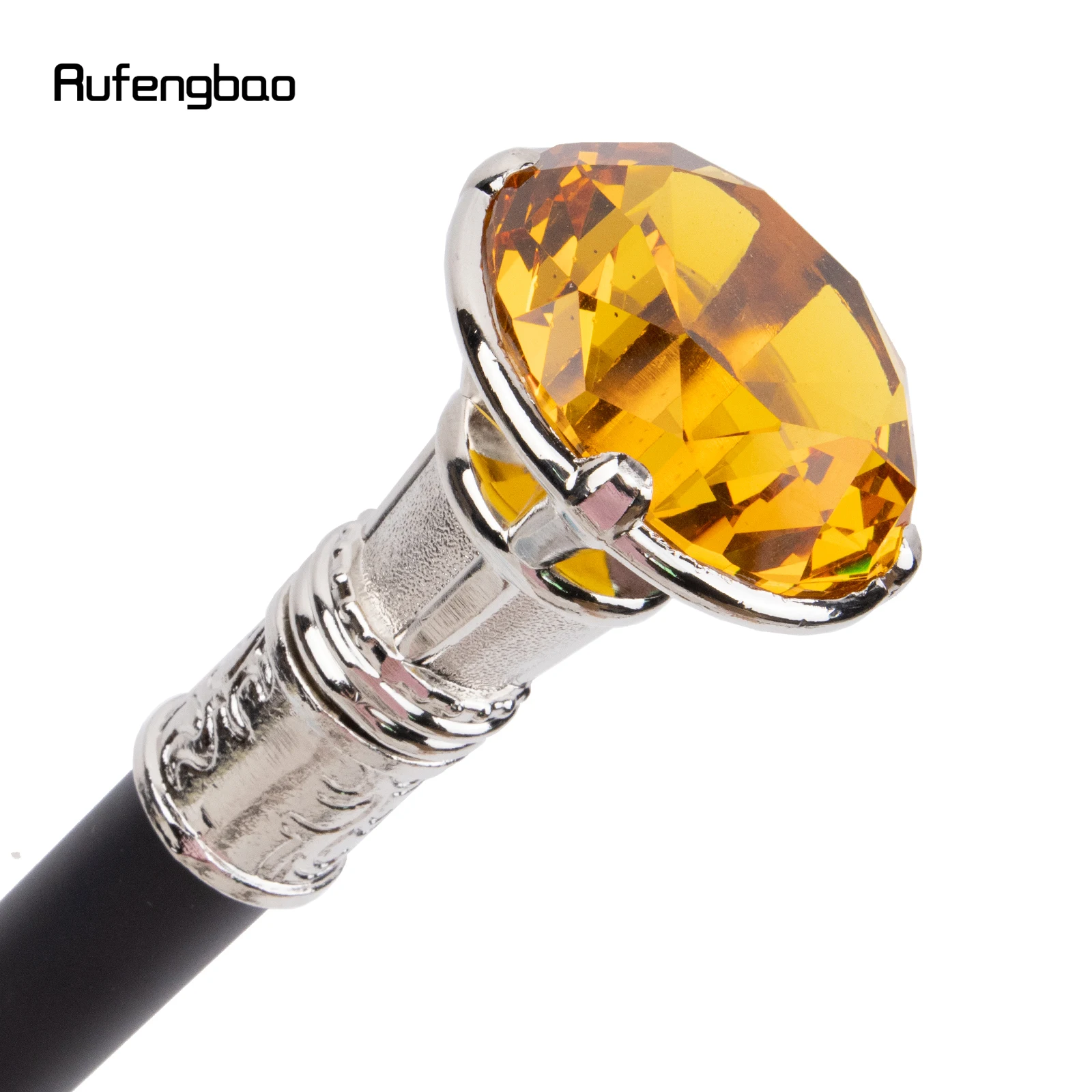 オレンジダイヤモンドタイプの杖,装飾的な杖,エレガントなコスプレ杖,クロージャーノブ,白いファッション,93cm