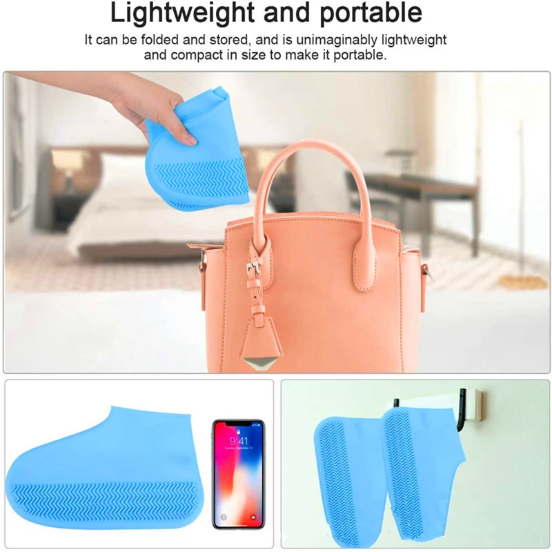 Cubierta de silicona para zapatos, impermeable para la lluvia, protectores de zapatos para hombres y mujeres, Botas de lluvia para interiores y exteriores, cubierta para zapatos lluviosos, zapatos a prueba de agua