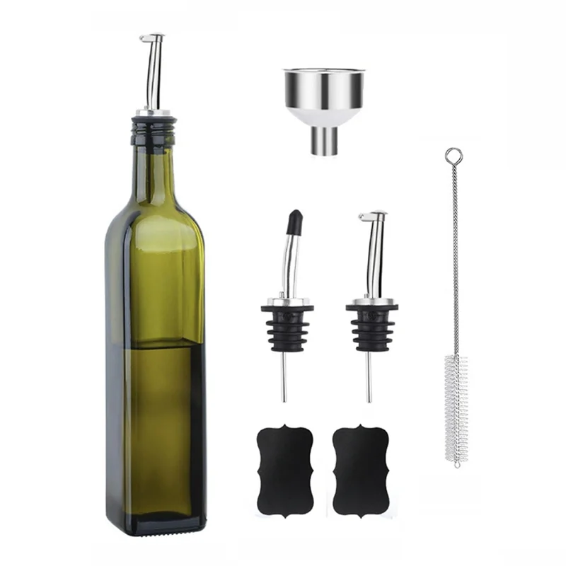 HRBAJ-Cocok untuk Botol Bumbu Dapur Botol Minyak Kaca Minyak Zaitun Pot Minyak Rumah Tangga Set Pot Minyak Kaca Anti Bocor