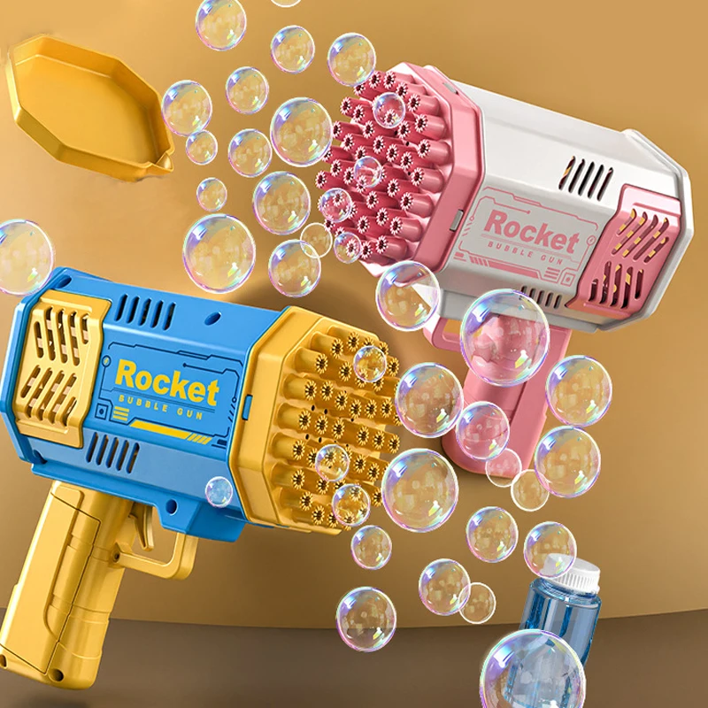 Máquina de burbujas de 40/69 agujeros, juguetes para niños y niñas de 3 años, cumpleaños, boda, juguetes de fiesta para niños y adultos, pistola de burbujas exterior de verano, soplador de jabón