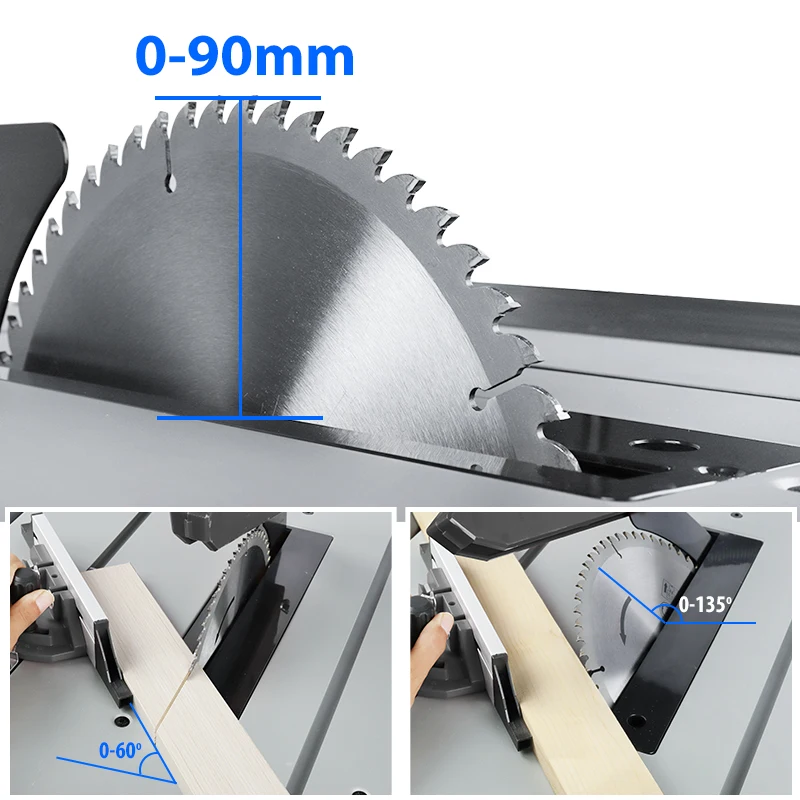 LUXTER Bảng Saw 255Mm 10 Inch Gỗ Gỗ Cắt Bụi Miễn Phí Với Phần Mở Rộng Di Động Máy Chế Biến Gỗ