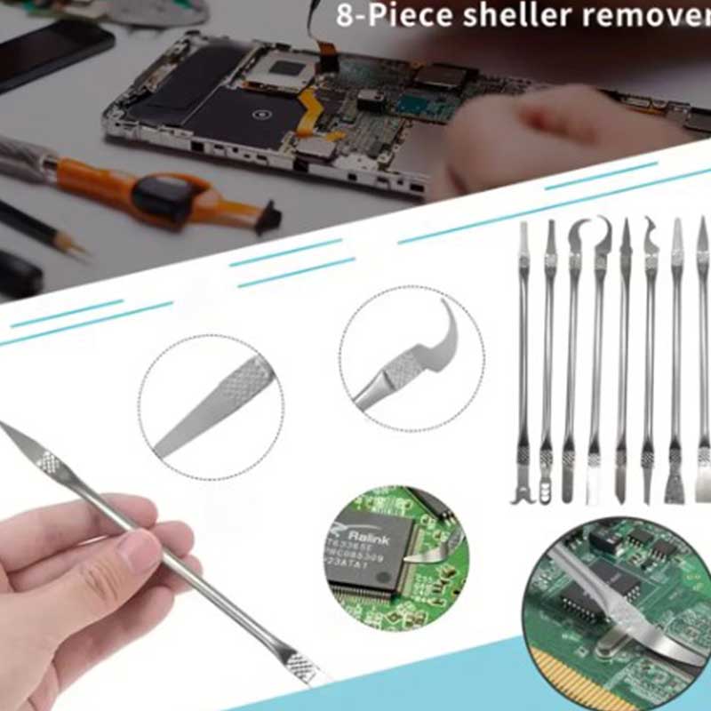 8-in-1 Mobile Phone LCD Chip Glue Removal Crowbar CPU Separation Glue Removal Knife Prying Disassembly Kits Repair Shell Removal