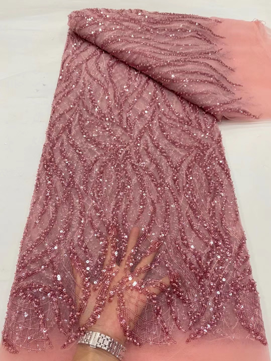 Роскошный Африканский бисер с блестками, кружевная ткань 2024, нигерийская Свадебная вышивка для невесты, французское Тюлевое Шитье