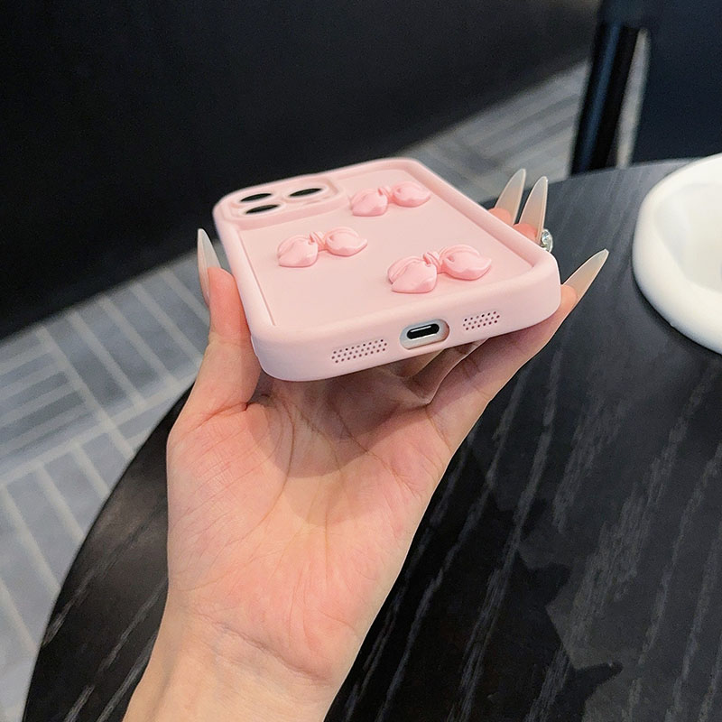 Funda de teléfono suave de silicona con forma de mariposa rosa 3D para iPhone 16 15 14 13 12 11 Pro Max XS XR X 7 8 Plus SE cubierta de caramelo a prueba de golpes