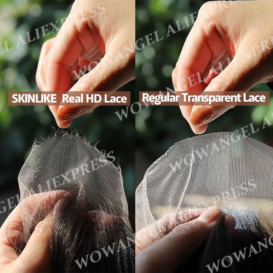 Wow天使のボディ波13x 4/13 × 6 hdレースフルフロント人毛溶融スキン不可視のhd tranparentレースフロントのみバージンヘア
