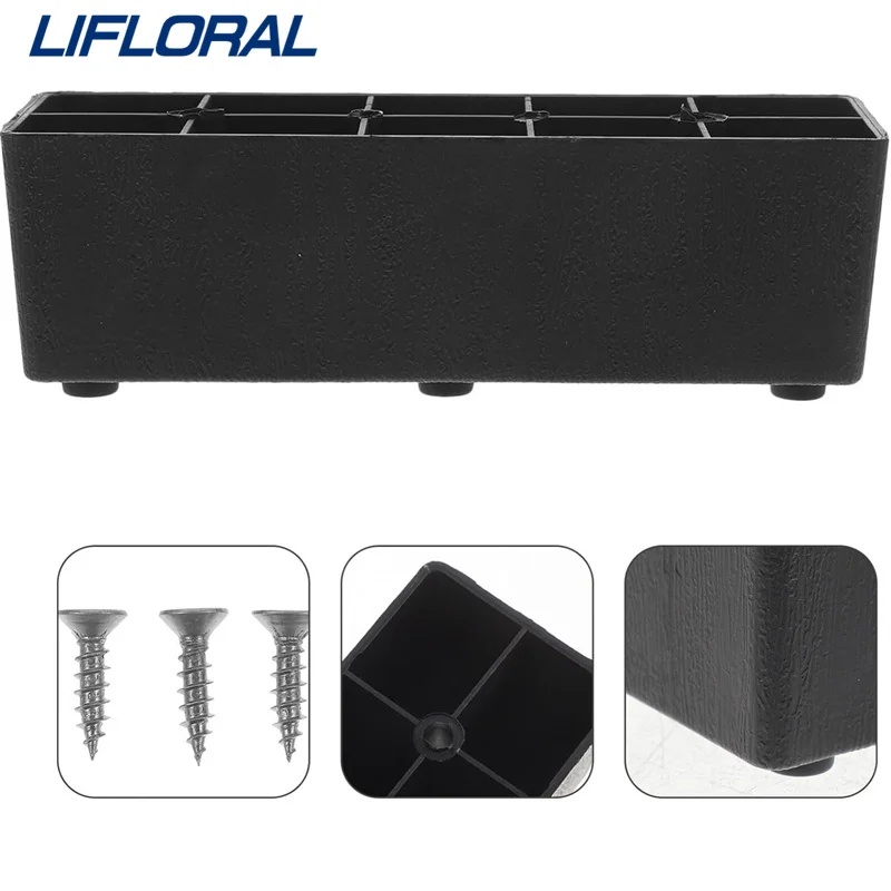 Patas de plástico para muebles de 50MM de altura, patas de sofá en forma de L y una línea, mesa de centro y cama, pata rectangular para sofá, 4 Uds.