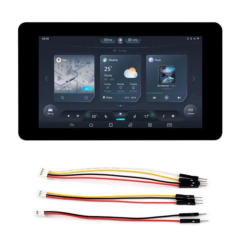 ESP32-S3 7-дюймовый ЖК-дисплей 800 × 480 ESP32-S3-Touch-LCD-7-дюймовый емкостный сенсорный дисплей Макетная плата с поддержкой Wi-Fi и Bluetooth
