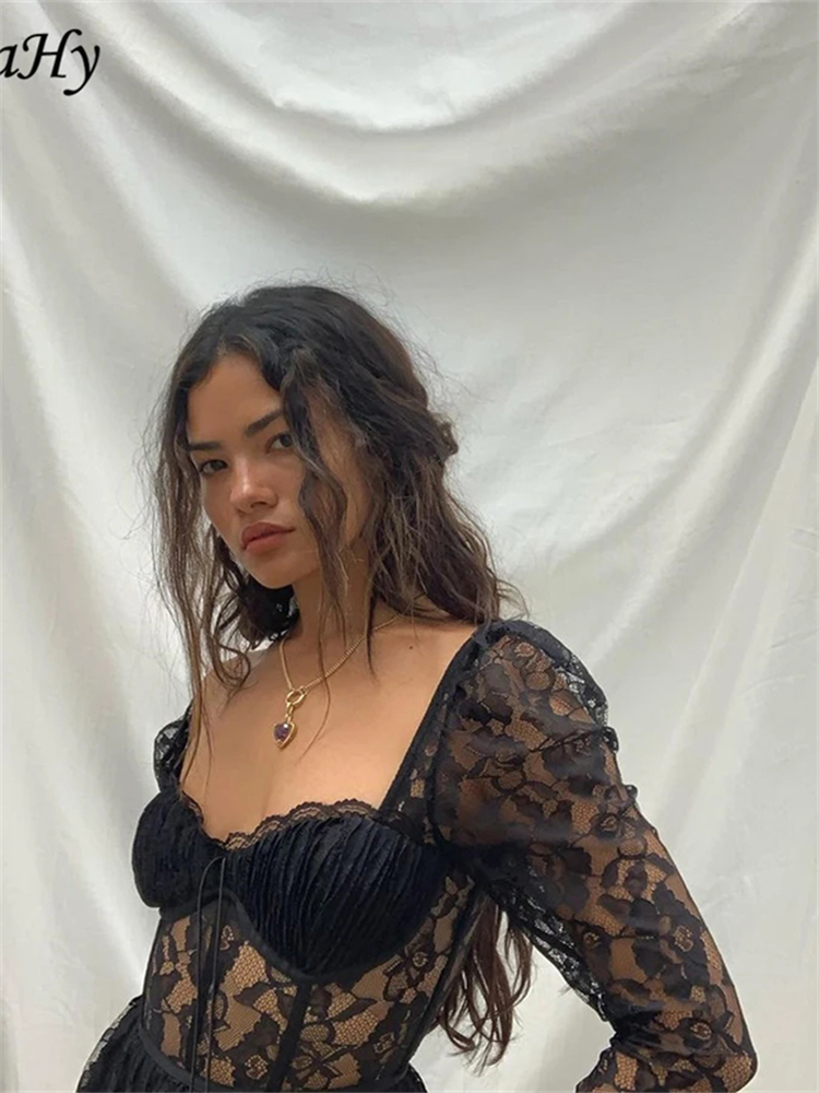JusaHy-Vestido largo de hada Grunge para Mujer, traje elegante con cordones, Y2K, para graduación, cumpleaños, verano, 2021