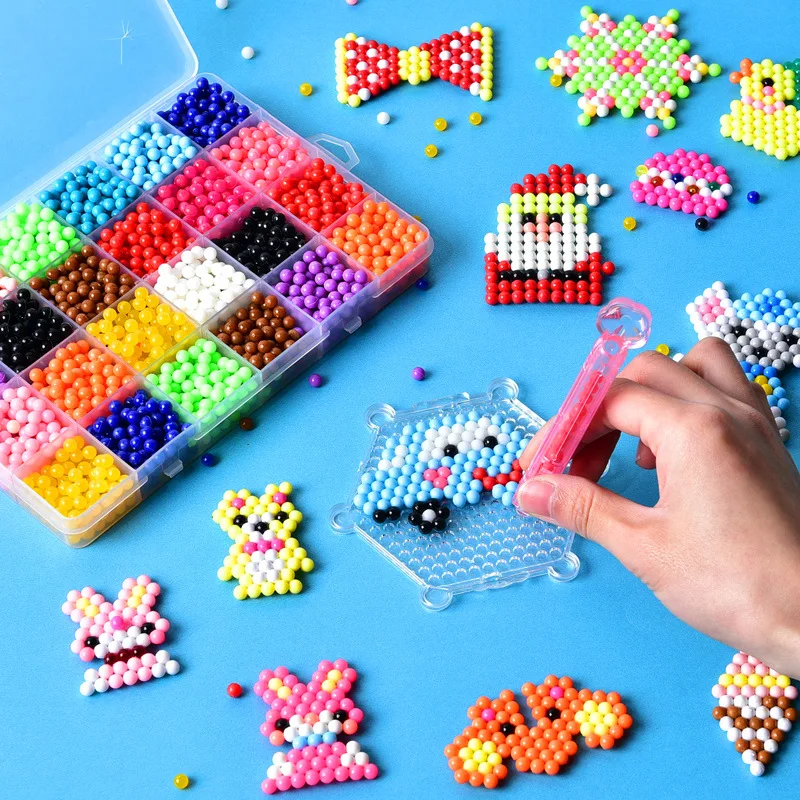 1000 Teile/schachtel DIY Wasser Spray Magische Perlen Handgemachte Spielzeug Set kinder Farbe Kristall Perlen Puzzle Handwerk Kit Geschenk Vielzahl Bean Spielzeug