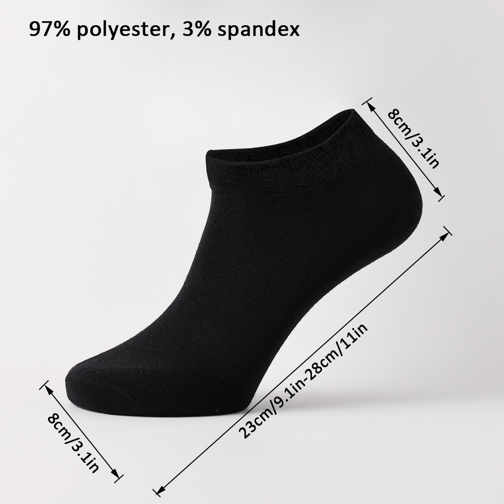 10 pares de calcetines náuticos para hombre/mujer, color liso, antiolor, calcetines tobilleros de verano, calcetines casuales y transpirables de talle bajo