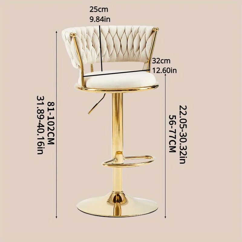 Simple and casual bar counter chairs, hotel front desk adjustable rotating chairs, home high legged chairs, bar cashier chairs