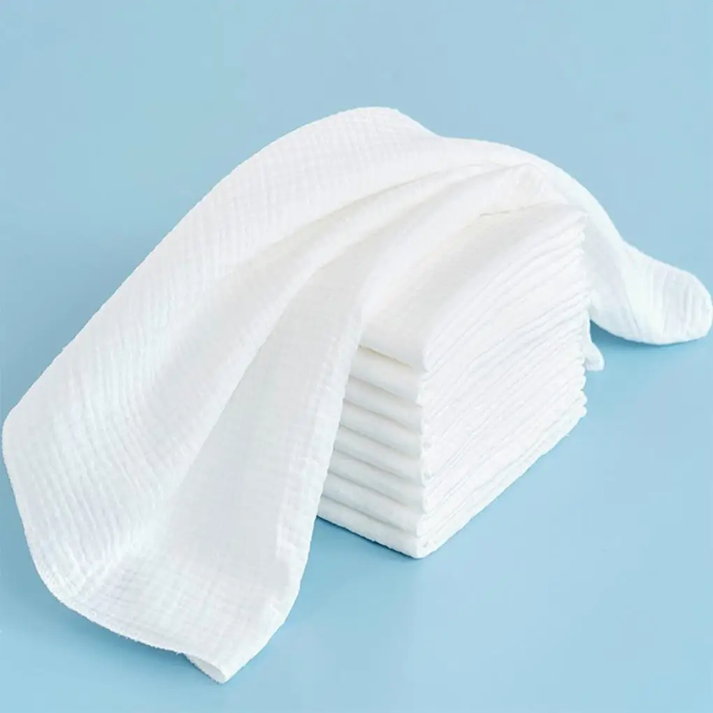 Fraldas de gaze para bebês 100% algodão, 10 peças, para troca de fraldas de bebê recém-nascido, 43x45cm, lavável, reutilizável, camada dupla, toalhas macias para bebês