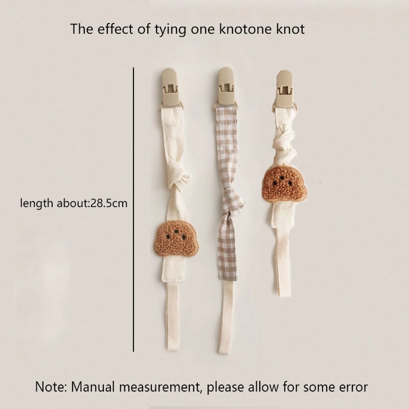 Cute Bear Head Baby Pacifier Clips Anti-drop Chain Newborn Toddler Teething Dummy Clip Nipple Holder Children's Toy Accessories