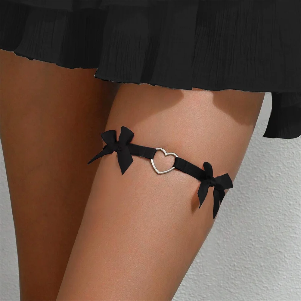 Lolita Kanten Jarretels Beenriem Punk Kruis Hart Boog Beenring Goth Elastische Bel Dij Choker Ketting Vrouwen Lingerie Cosplay Harnas