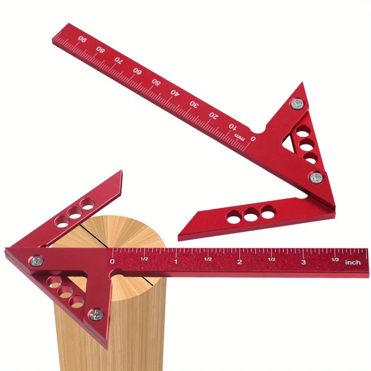 Center Finder Woodworking Square 45/90 Degree Right Angle Line Gauge Aluminum Center Scribe Carpenter Ruler Wood Measuring Tool