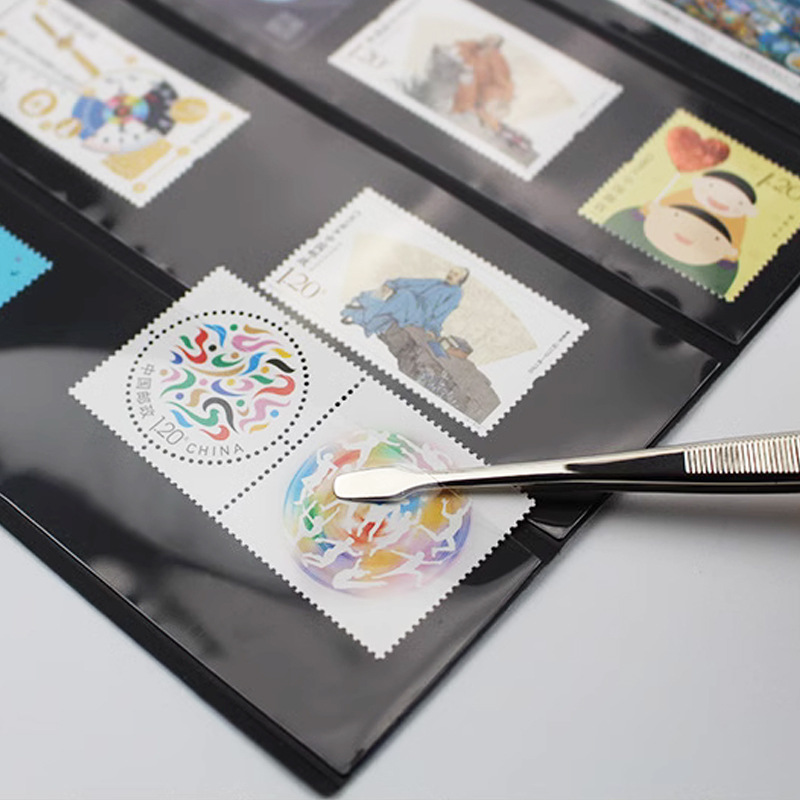9-Hole Double-Sided Black Background Stamp Album Banknote Storage Inner Page Coin File Collection Folder Loose Leaf 10pcs