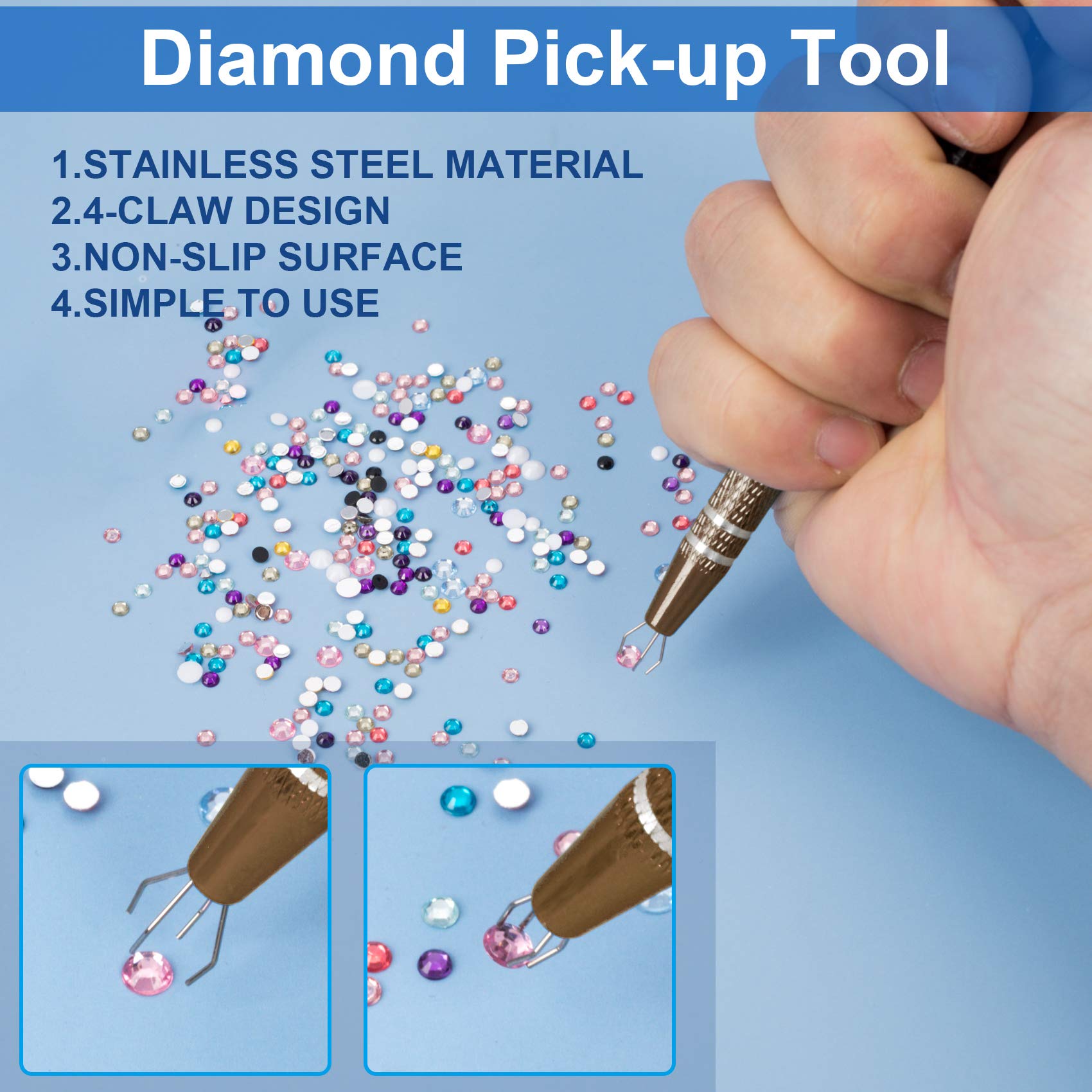 Professional 4 Claws Tweezers IC Extractor Jewelry Tweezers Precision Parts Clamp Tweezers Electronic Component Pick Up Puller