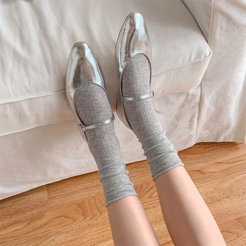 Calcetines finos para mujer, novedad de verano, Color caramelo, calcetines sueltos calados, calcetines largos básicos informales para mujer, calcetines largos cómodos a la moda para niñas