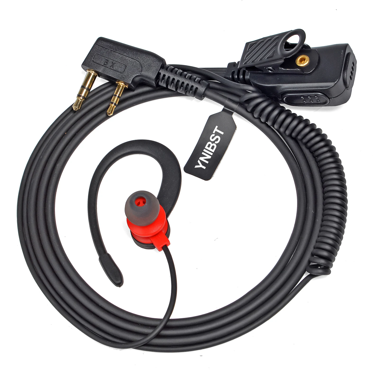 Soft Ear Hook Walkie Talkie Headset com microfone, rádio, 2 pinos K cabeça, PTT, BaoFeng, UV-5R, BF-888s, Motorola, Retevis, 2 pinos