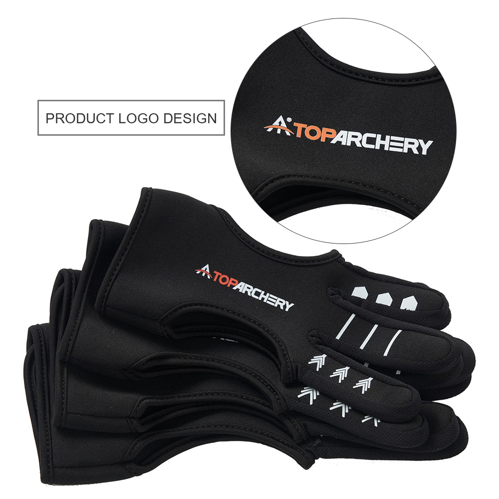 Protector de tiro con arco, guantes de neopreno para tiro con la yema del dedo, antideslizantes, transpirables, Protector de dedos para caza de 3 dedos, accesorio de caza
