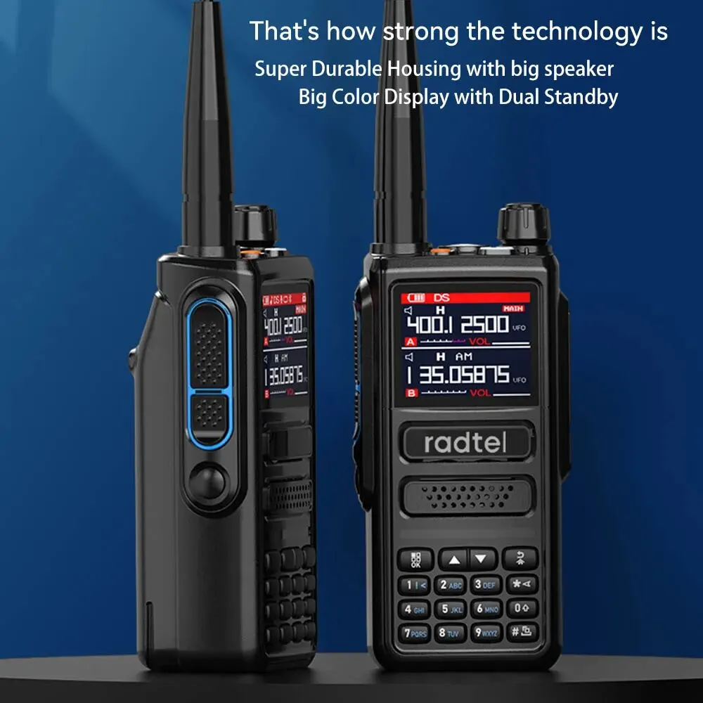 Radtel RT-470 6 bands amateur ham zwei weg radio station 256ch 10w air band walkie talkie noaa lcd farbe polizei scanner luftfahrt