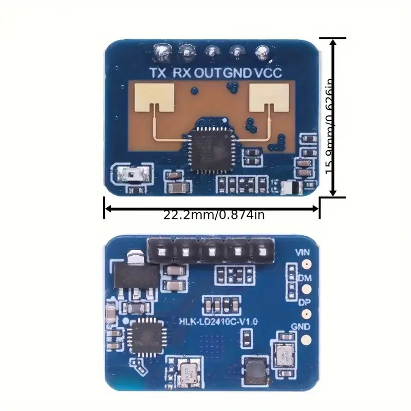 LD2410C 24GHz Human Presence Sensor FMCW Wave Radar Induction Module Body Heartbeat Detection Sensors High Accuracy