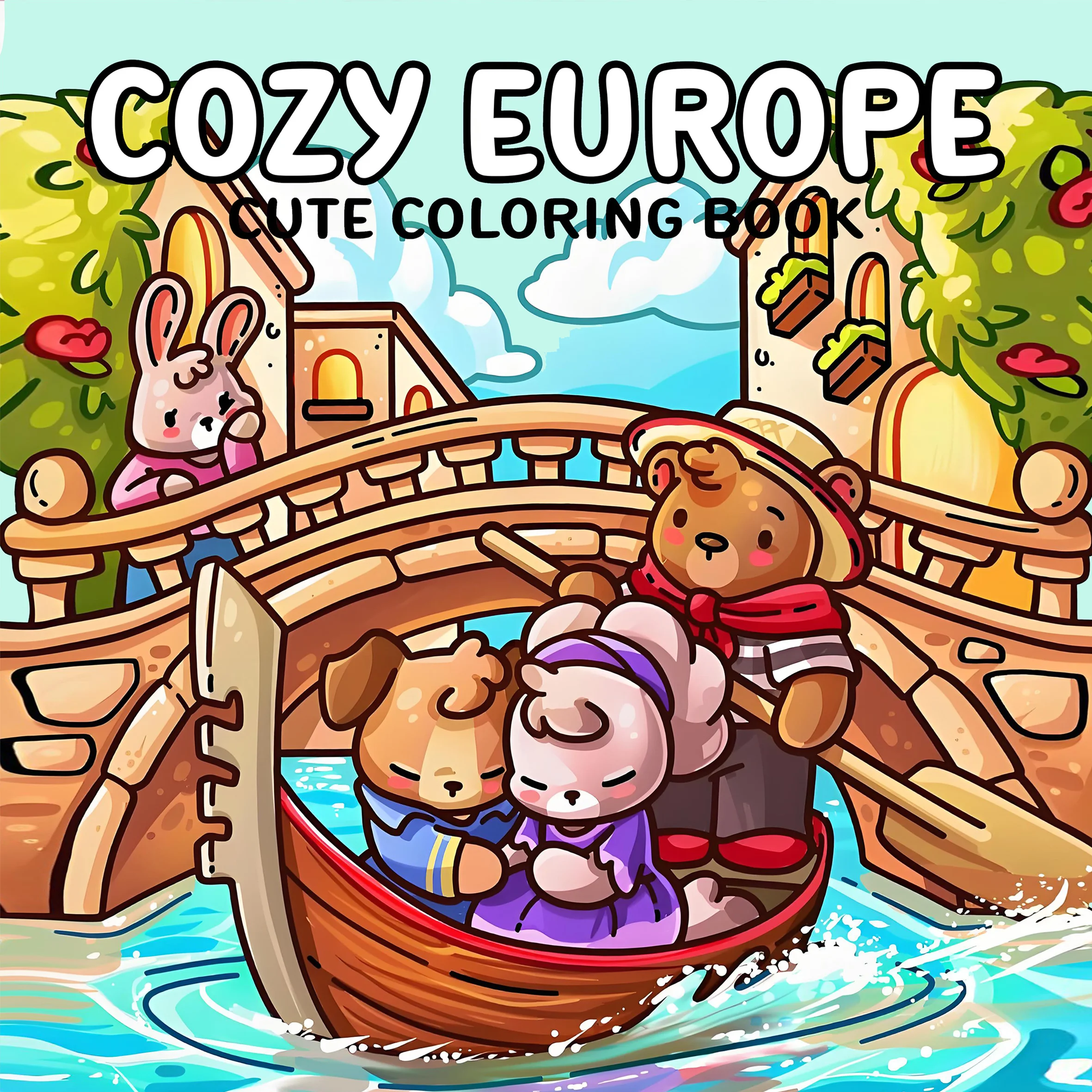 COZY EUROPE: libro para colorear para adultos con lindas actividades diarias acogedoras para la relajación (enfoque en espacios acogedores)