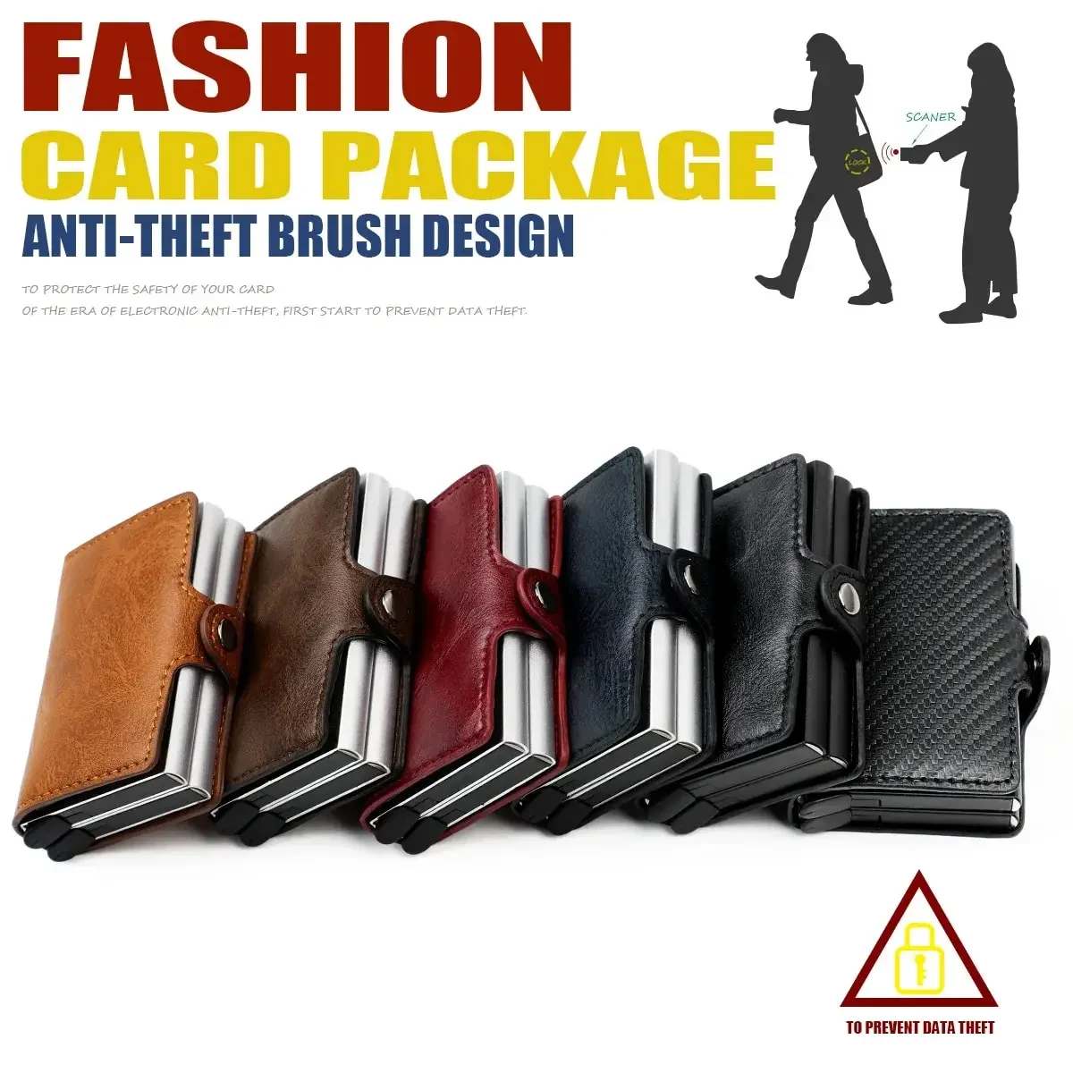 New Double Layer High Capacity Men ID Credit Bank Card Holder Wallet Anti Rfid Blocking Protected Magic Mini Small Money Wallets