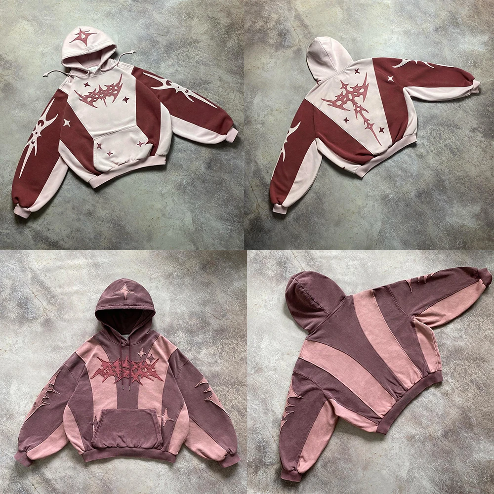힙합 패치 streetwear 까마귀 y2k 레트로 까마귀 스웨터 남성 여성 새로운 하라주쿠 고딕 풀오버 까마귀 옷