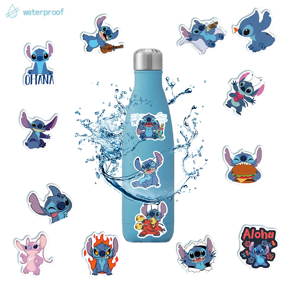 50 pçs disney lilo & stitch adesivos kawaii dos desenhos animados decalques diy diário portátil bagagem skate graffiti decalques diversão brinquedo clássico