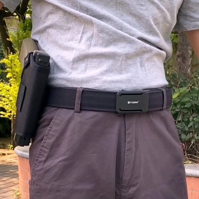 VATLTY Nuevo cinturón militar para hombres robusto nylon metal hebilla automática cinturón de servicio policial faja táctica al aire libre accesorios IPSC