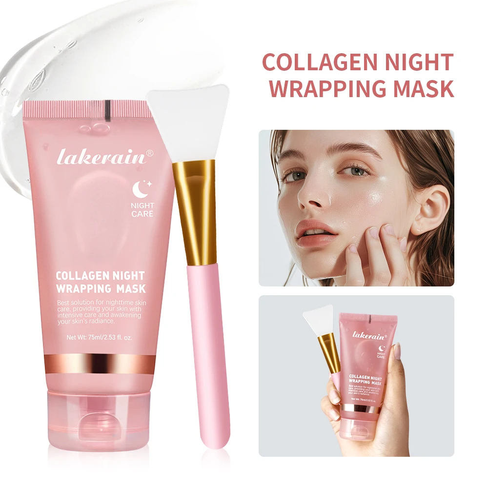Crema gelatinosa al collagene Collagene idrolizzato Maschera per il viso notturna Avvolgente Maschera peel-off Idratante Rassodante Idratante Cura della pelle