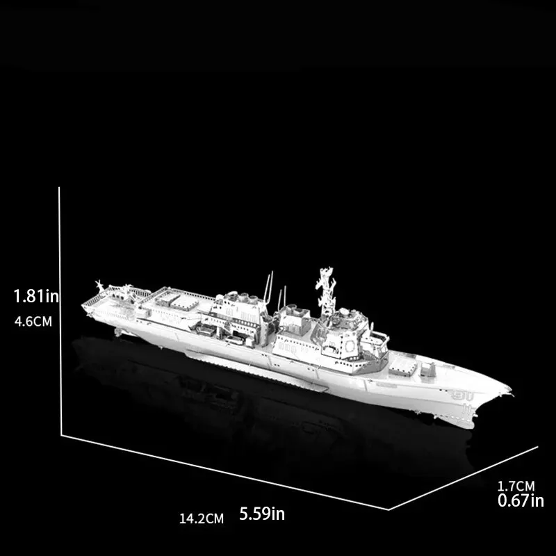 Arleigh Burke Class 3D โลหะปริศนาชุด DIY เลเซอร์ตัดปริศนาจิ๊กซอว์ของเล่นสําหรับเด็ก