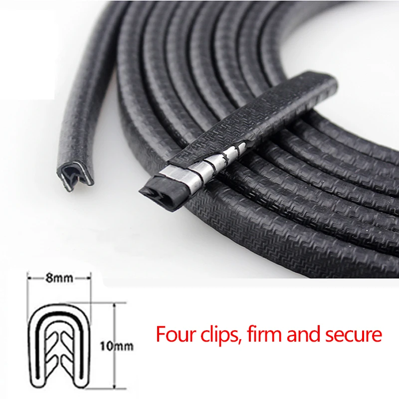 BLALION 10m Car Door Seal Edge Protector Door Guard Protective Strips Universal Automobiles Doors Trunk Hood Seal Sealant Strip