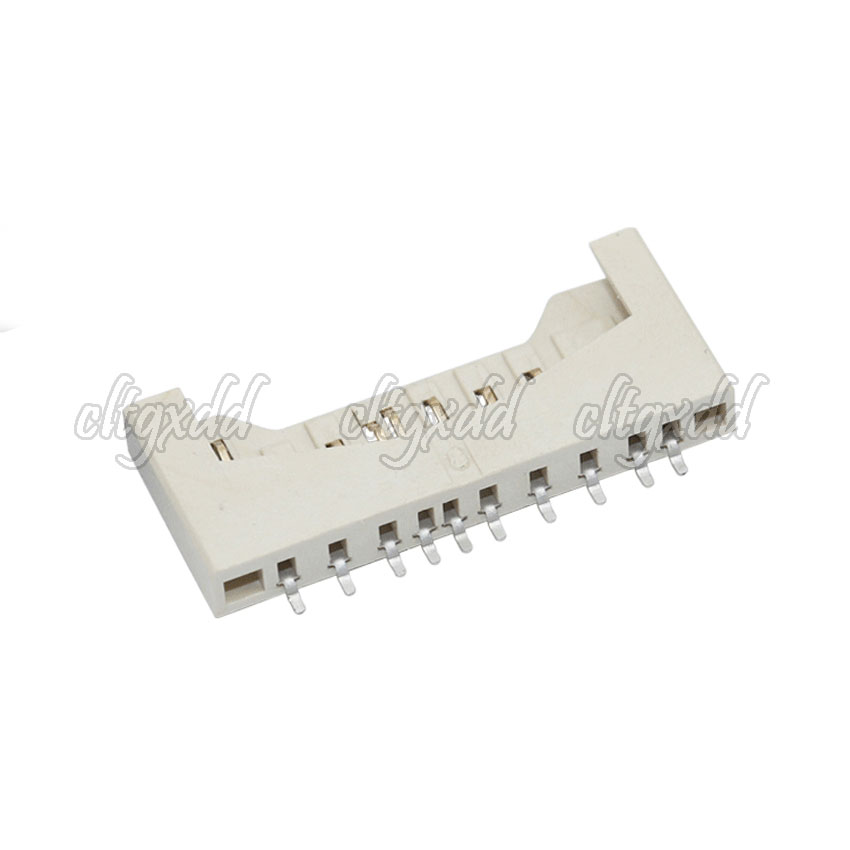 10PCS SD-Kartenhalter-Anschluss SD einfacher kurzer Körper 10-poliger Kartenhalter schwarz weiß 10P SMD SIM-Kartenhalter